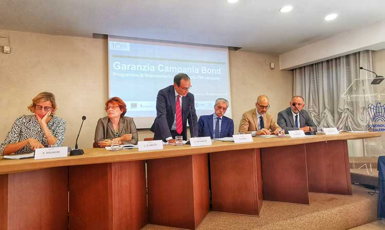 Un momento della presentazione di Garanzia Campania Bond a Confindustria Salerno