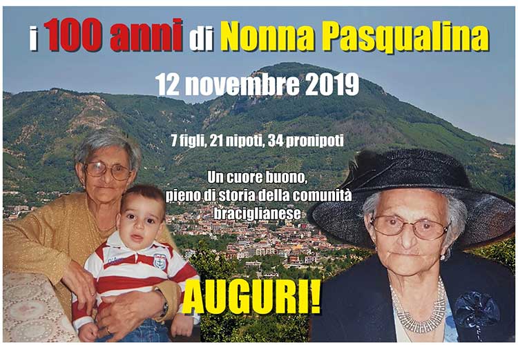 nonna Pasqualina D'Ascoli compie 100 anni a Bracigliano