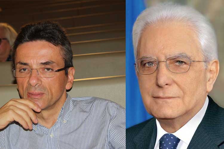 il rettore dell'Ateneo di Benevento Gerardo Canfora con il presidente Mattarella