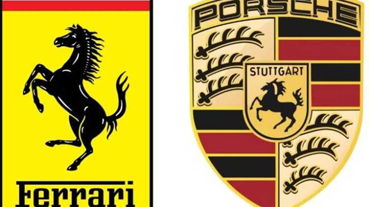 A ulteriore prova della provenienza germanica del cavallino, lo stemma della Porsche, che riporta il cavallino di Stoccarda