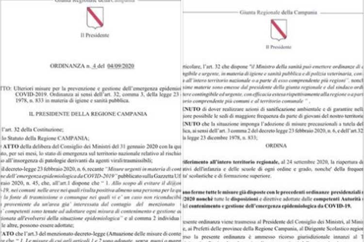 ordinanza fake della Regione Campania