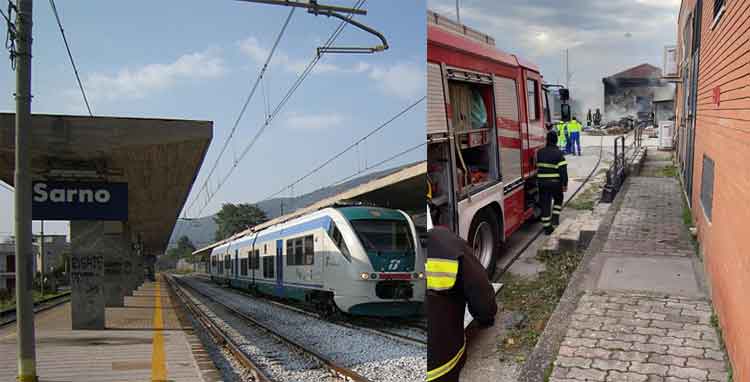 incendio stazione sarno