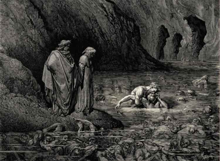 Una delle raffigurazioni dell'Inferno fatte da Gustave Dorè